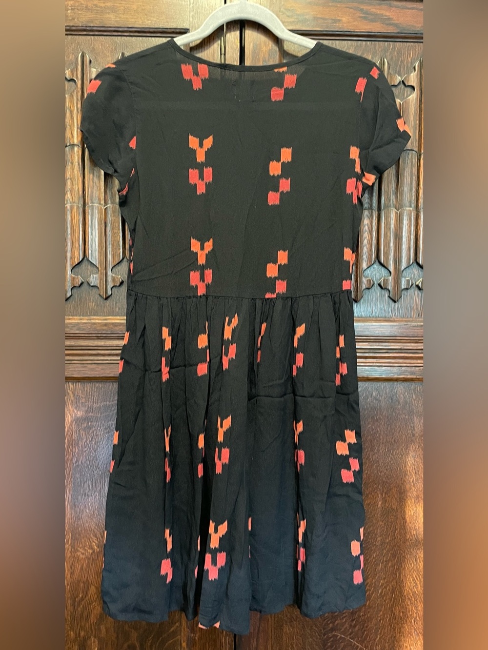 ASOS Women’s Vintage Black Dress with Drop-Waist & Geo Print Size 4 - Picture 7 of 11